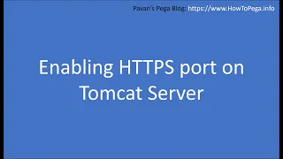 Enabling HTTPS On Tomcat Server