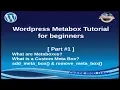 Wordpress Metabox Tutorial for beginners from scratch Part About Metabox Custom Meta Box