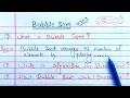Bubble Sort in Data Structure Bubble sort algorithm Bubble Sort - Algorithm Procedure