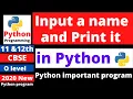 python program to input a name and print it - python program