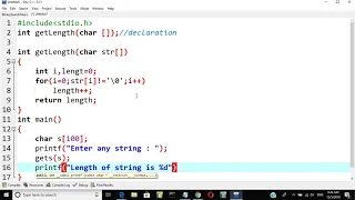 Passing string to function in c