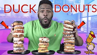 Trying ALL Of The Donuts At Duck Donuts Fan Favorites Breakfast Menu Duck Donut Mukbang