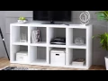 White High Gloss 8 Square Tall Wide Bookcase