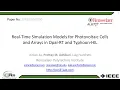 Real-Time Simulation Models for Photovoltaic Cells and Arrays in Opal-RT and Typhoon - HIL