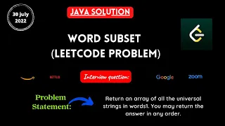 Word Subset java solution leetcode-916