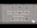 Reset Your Lone Star College Password