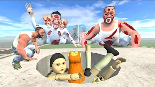 Franklin Found Missing Squid Doll Body Parts Attacked by Zombie Franklin in Indian Bike Driving 3D
