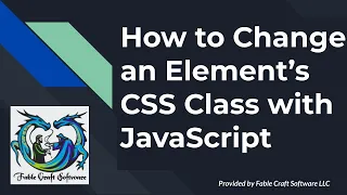 How to Change an Element s CSS Class with JavaScript