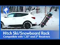 HIGH CAPACITY Hitch Mounted Ski Snowboard Rack - fits 6 pairs of skis or 4 snowboards TYGER AUTO