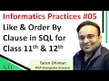 Use of Like Order By clause for Informatics Practices Class 12th CBSE
