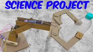 Simple Science Project For School | How to Make Hydraulic Robotic Arm from Cardboard