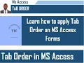 Tab Order on an Ms Access Forms
