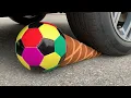 Experiment Car vs vs Soccer Ball Ice Cream Crushing Crunchy Soft Things by Car