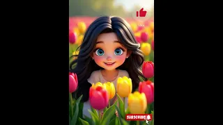 بنت جميلة تغني و ترقص وسط الزهور Beautiful Girl Singing And Dancing Among The Flowers Love Music 