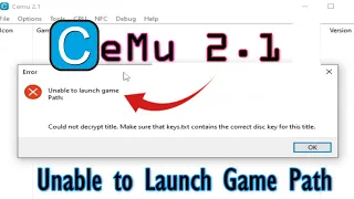 Cemu 2 1 Wii U Emulator Unable to Launch Game Path Fix