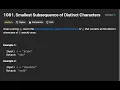 Smallest Subsequence of Distinct Characters LEETCODE 1081 Analysis