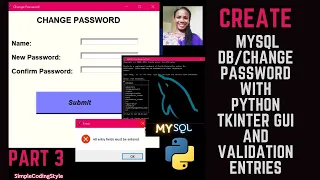 How To Connect to MYSQL DB With PYTHON TKINTER GUI To CHANGE Entries PART 3