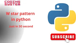 W star pattern in python for loop star patterns python3 star patterns W pyramid shape in python