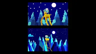 Adventure Time Opening Lego Stop Motion side by side
