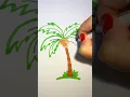 How to draw a palm tree Step by step drawing for kids