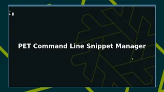 Manage Linux Command Line snippets with PET