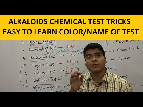 Download MP3 Alkaloid Chemical Test Tricks | MCQ on Phytochemical test of Alkaloids | Tricks of Pharmacognosy