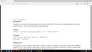 SQL 12 sequence synonym and views