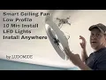 REVIEW Smart Ceiling Fan w LEDs by LUDOMIDE Low Profile Flush Mount 10 Minute Install