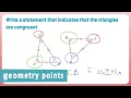 Geometry Points Write a Congruency Statement for Triangles