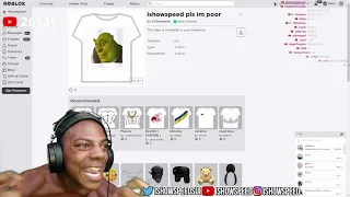 ishowspeed spends 18 million robux on a shrek t shirt