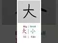 How to Write BIG SMALL in Chinese language Da Xiao in Chinese Characters Handwriting