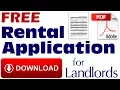 Free Rental Application Download Tenant Screening