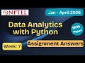 NPTEL Data Analytics with Python Week 7 Assignment Answers With Explanation Jan Apr 2026