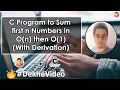 C Program to Find Sum Of First n Natural Numbers in O 1
