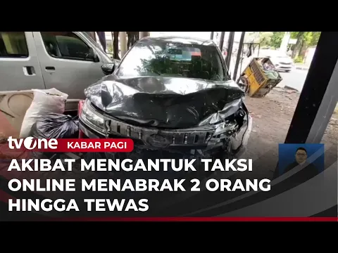 Detik-detik Kecelakaan Maut Taksi Online Hantam Dua Orang di Tepi Jalan