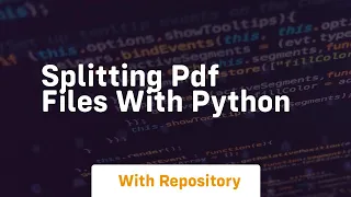 Splitting pdf files with python