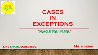 Oracle PLSQL Exception Cases