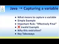 Java Capturing a variable Important Rule Effectively Final Example Why this restriction