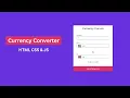 Build a Currency Converter App in HTML CSS JavaScript