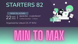 MIN To MAX Codechef Starter 82 Problem Solution Accpted