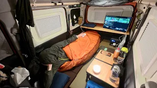 雨の中、軽自動車にポータブルシアタールームを作って車中泊【KTC MegPad A25Q5】