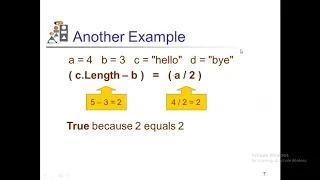 CS 110 Conditions and Boolean Variables in Visual Basic