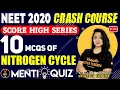 10 Most Important Nitrogen Cycle Questions Crash Course NEET 2020 Preparation NEET Biology MCQ