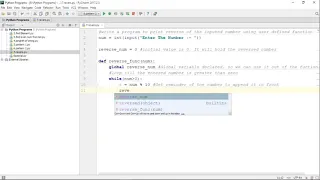 Python Program to print reverse of the number using defined function