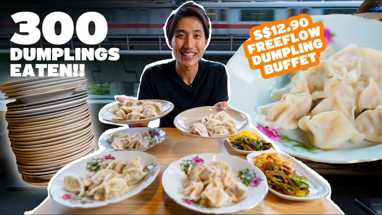 $12.90 DUMPLING BUFFET DESTROYED!   300 DUMPLINGS EATEN?!   Cheapest Dumpling Buffet in Singapore!