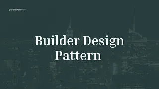 Builder Design Pattern in Java creational design pattern Explained in detail with code