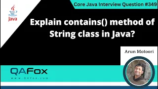 Explain contains method of String Class in Java Core Java Interview Question