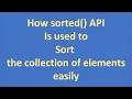 Sort collection of elements using sorted API in Java 8 streams java 8 new features part 8