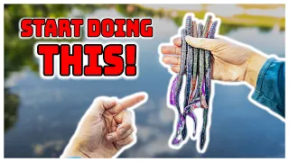 How To Fish BIG Soft Plastic WORMS Summer Bass Fishing Tips 