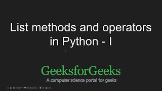 Python Programming Tutorial List Methods - Part 1 GeeksforGeeks